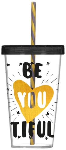 Склянка HEREVIN з трубочкою Beautiful P 660 мл (161448-008P)